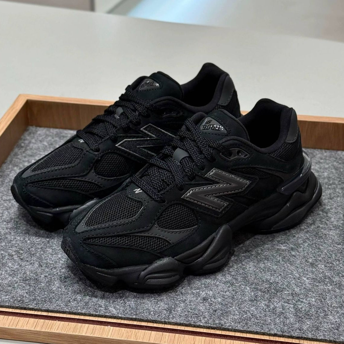 New Balance 9060 Triple Black Patent